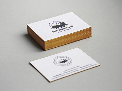 Everywhere you go – business card bear business card design edge colouring embossing label logo mountain paper refinement silkscreen trees