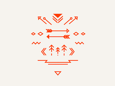 _graphic.pattern adventure arrow aztec graphic graphicdesign illustration lines pattern red symmetry trees triangular