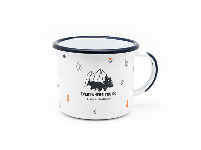 Everywhere you go, enamel mug "bear"