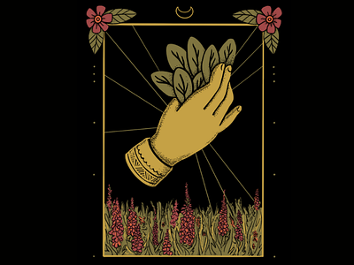 Sage K. Flora illustrated logo branding design flora florist foxglove hand illustration logo sage slowflowers small biz tarot tattoo