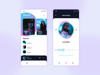 Music Player App design iphone mobile app music music app music app ui music player music player ui player song ui uiux ux