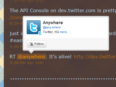Twitter Anywhere