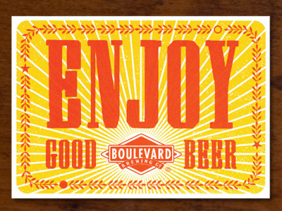 Enjoy Good Beer design letterpress postcard