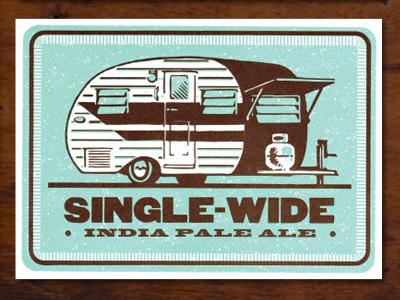 Single Wide IPA design letterpress postcard