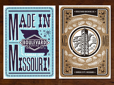 Made in Missouri / KCMO design letterpress postcard