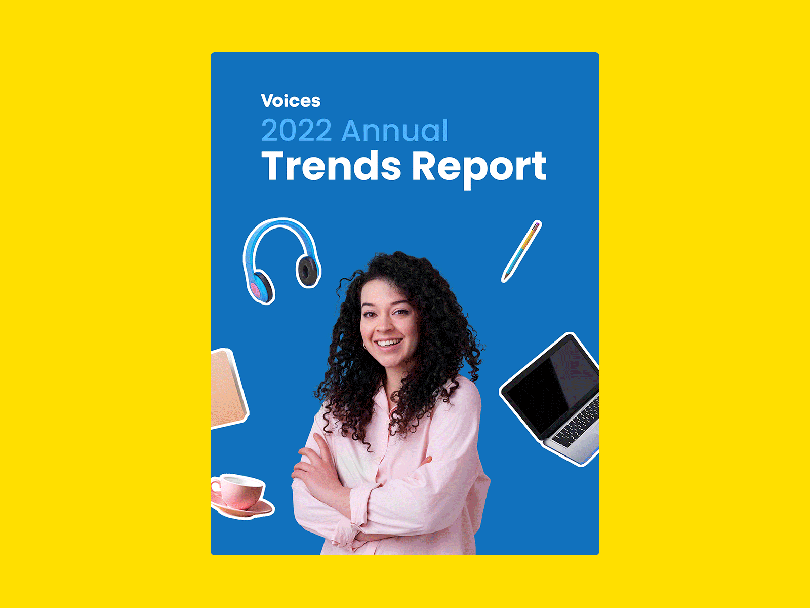 Annual Report PDF acrobat annual audio branding charts design digital art editorial future of work graphs indesign layout pdf photo photo compositing report statistics trends voices woman