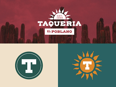 Taqueria Poblano Secondary Logo Concepts brand design cantina concepts design hand drawn logo logo design logodesign logomark margarita mexican restaurant typography