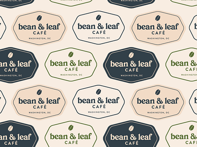 bean and leaf badge pattern badge logo brand brand design brand identity branding cafe cafe logo coffee shop coffee shop logo logo logo design logo designs