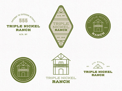 Triple Nickel Ranch Cabin Logo Designs