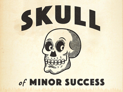 Skull of Minor Success grit hatching illustration retro shading sketch skull texture vector vintage