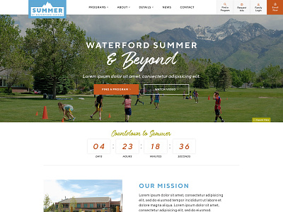 Summer at Waterford School Website camp collaboration community development digital enrichment functionality interactive map navigation program finder script sitemap summer ui ux video web design wireframes wordpress