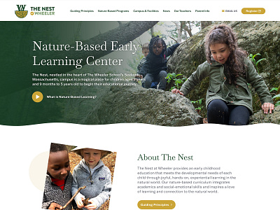 The Nest at Wheeler Website blog branding case study collaboration community development digital education identity interactive interactive video nature sitemap ui ux web design wireframes wordpress