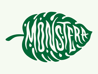 Monstera Logo band branding custom design digital hand drawn identity illustration leaf lettering logo monstera music philadelphia rock typography vector