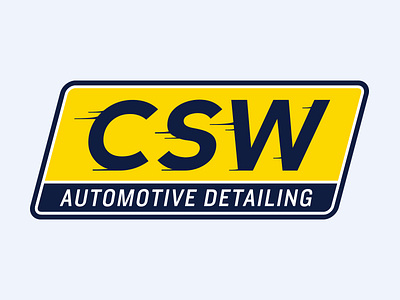 CSW Automotive Detailing Logo automotive brand branding car csw design graphic logo