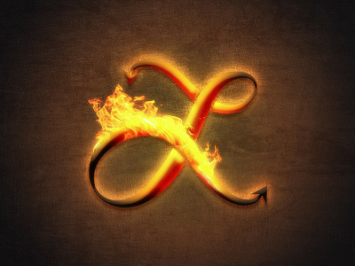 L is for Fire design dropcap fire l letter photoshop typography