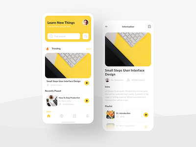 PODCAST PLATFORM APP - UI DESIGN EXPLORATION