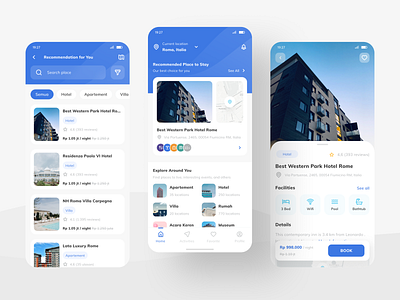 TRAVEL & BOOKING SERVICE - UI DESIGN EXPLORATION android app apartment book booking app design figma figma design hotel mobile app mobile ui mobile ui designm travel app ui ui design uiux user interface