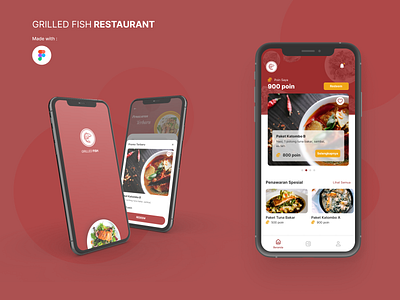 Food Member Concept - Mobile App app design figma fish food illustration mobile app order point redeem restaurant ui ui design