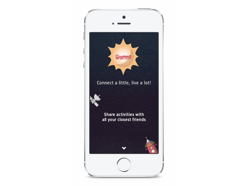 Animated Whowanna // Onboard application flat illustration ios mobile onboarding social ui