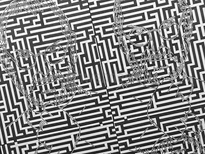 The A-'Maze'-ing Steve Jobs - Drawing art artist artwork black and white blackandwhite corners design drawing line art lines maze portrait quad symmetry steve jobs tech pen