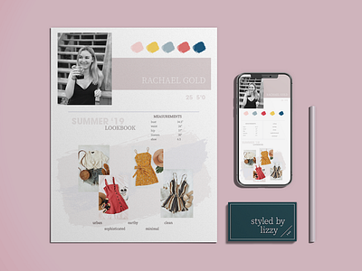 Lookbook Profile branding business card grid layout print design webdesign