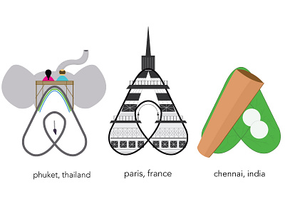Airbnb Logos 1 airbnb design france graphic icon identity illustrator india international logo thailand travel