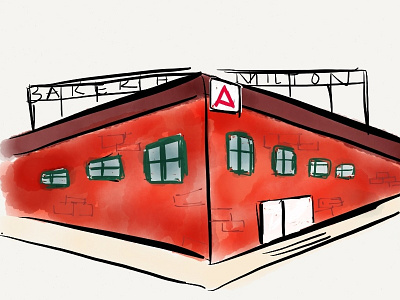 Adobe - 601 Townsend adobe architecture brick building design francisco hipster paper san sketch soma watercolor