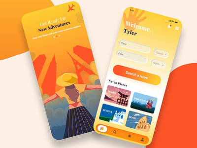 Travel App appdesign branding design illustration travel uiux ux
