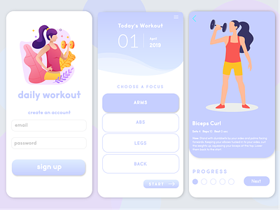 UI Workout App design ui ux