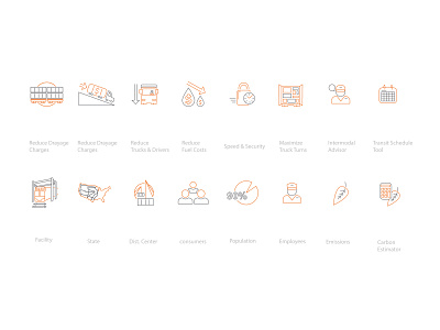 Icon Suite for BNSF Intermodal Guide branding design icon illustration vector