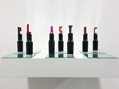 PLASTIC: 3D type lipstick design lipstick makeup sculpture typography