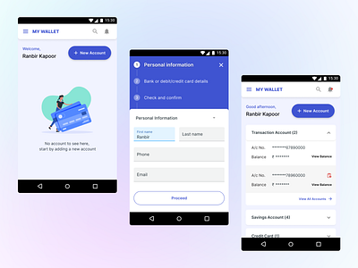 Wallet Bank App design figma minimal ui