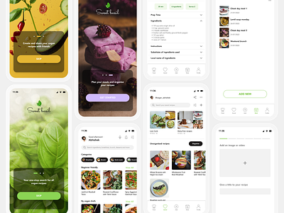 Vegan recipe sharing app app design figma ui vegan