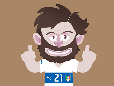 Road to World Cup brasil flat football illustration italy pirlo seriea soccer vector worldcup