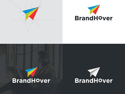 BrandHover Logo Concept branding design flat icon illustration illustrator logo logos logoshape typography