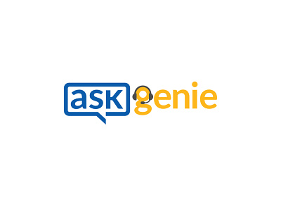 AskGenie Logo branding design flat icon illustration illustrator logo logos logoshape typography