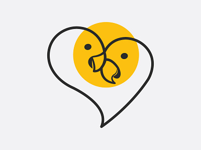 Love Birds Logo birds branding design flat icon illustration logo logoshape minimal vector