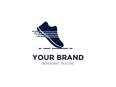Running Shoe Logo branding design flat icon illustration illustrator logo minimal type typography vector