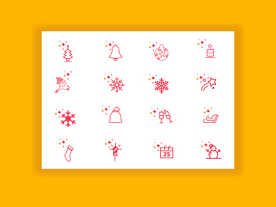 Christmas Icons christmas christmas card design flat icon illustration illustrator logo minimal new year snow icon star tree winter tree winter vector