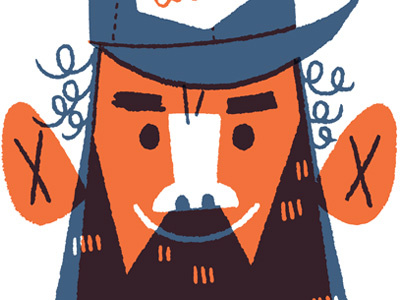 ha! beard face illustration two color
