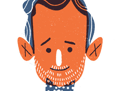 hmm? beard bowtie face illustration two color