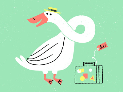 traveling goose bird goose illustration suitcase travel
