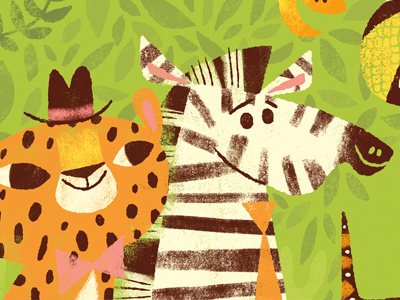 smiling animals animals cheetah fancy illustration zebra