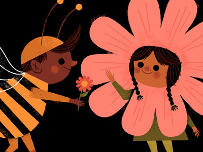 Halloween: Day 5 bee customes flower halloween illustration