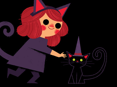 Halloween: Day 11 black cat cat costume halloween illustration