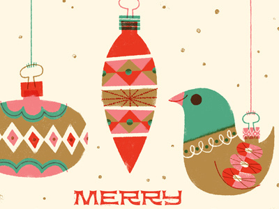 Merry Ornaments! christmas illustration ornaments
