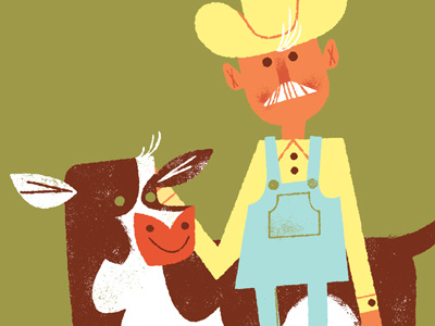 Farmer Farmer cow farmer illustration