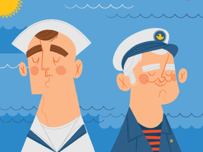 Sailors ahoy illustration ocean sailors sea