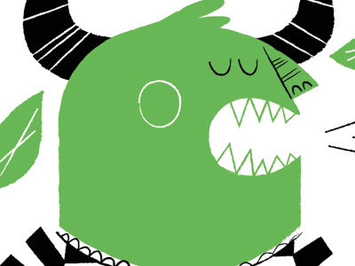 Monster burp green illustration monster teeth