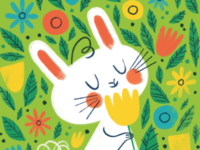 Springtime Bun artists for education bunny flowers illustration rabbit spring